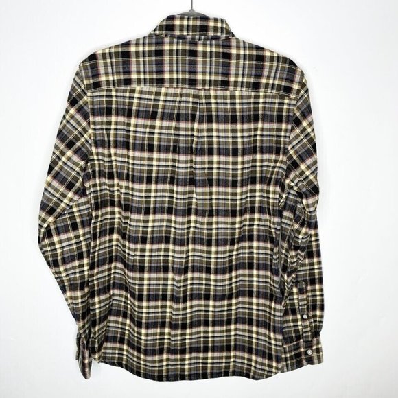 Everlane The Brushed Flannel Shirt Beech Plaid Button Down Brown Gray Soft Sz M - Picture 7 of 8